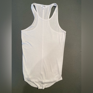 Hashtag muscle tank top, white, generous‎ size small